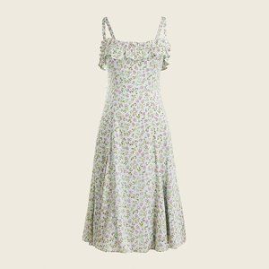 J. Crew Floral Midi Dress - Green and Purple